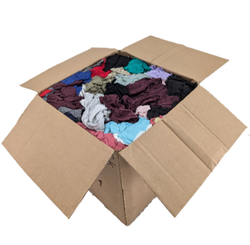 RECYCLED COLOR T-SHIRT RAGS 18"×18" (10 LBS)