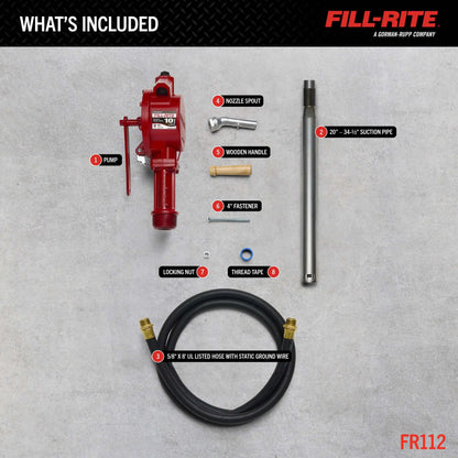 FR112 Fill-Rite Rotary Hand-Operated Fuel Transfer Pump with Nozzle Spout