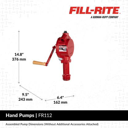 FR112 Fill-Rite Rotary Hand-Operated Fuel Transfer Pump with Nozzle Spout