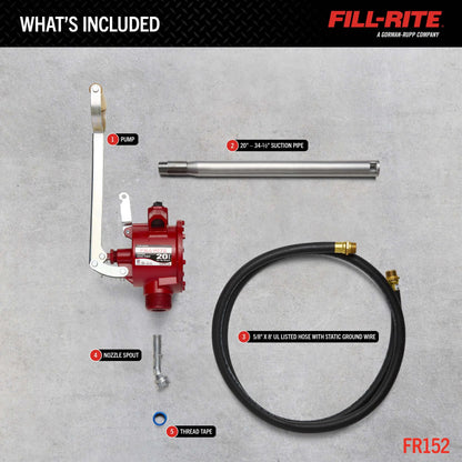 FR152 Fill-Rite Piston Hand-Operated Fuel Transfer Pump with Nozzle Spout