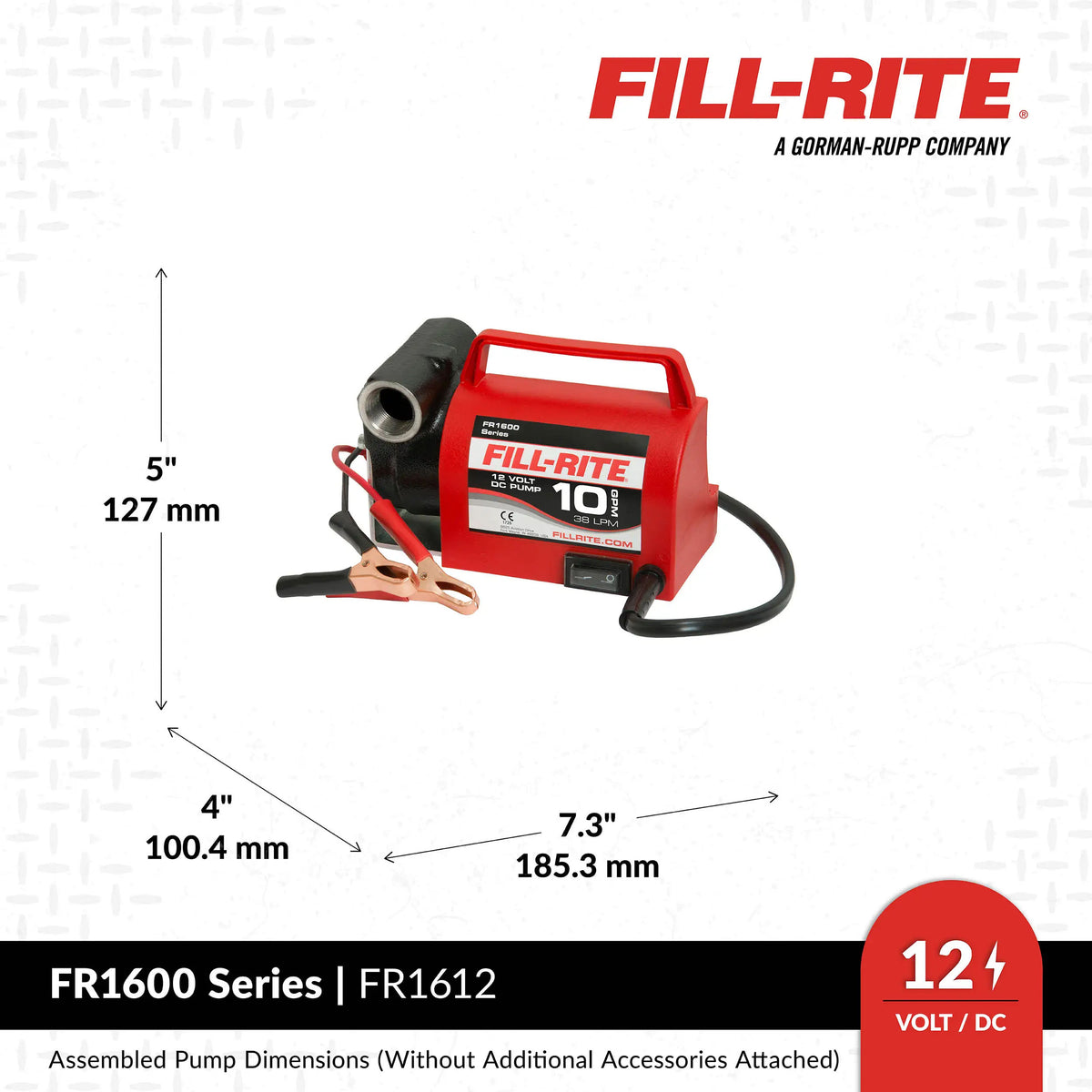 FR1612 Fill-Rite 12V DC 10 GPM Fuel Transfer Pump