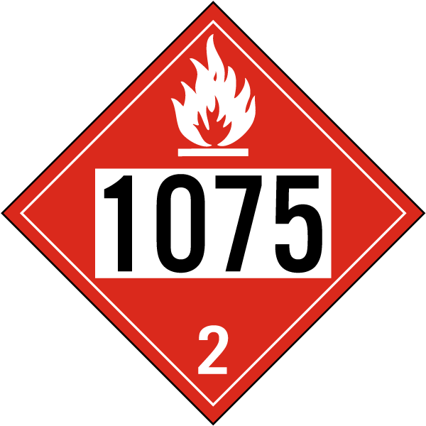 Calcomanía ONU 1075 Gas Inflamable