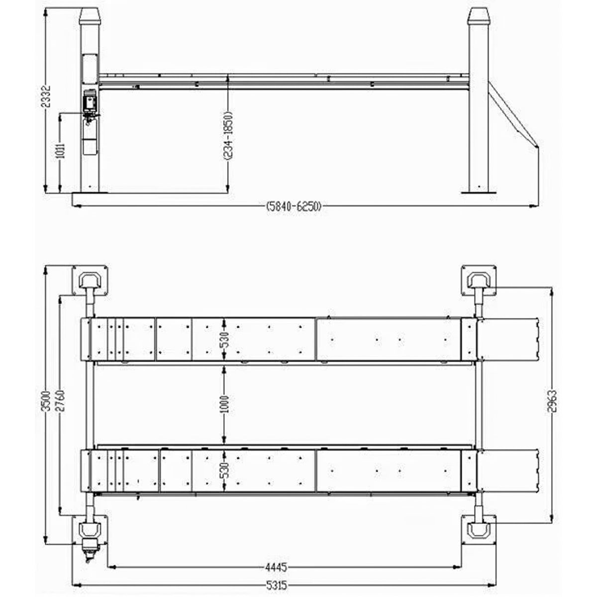 KT-4H150 Heavy Duty 4-Post Alignment 15K Lift