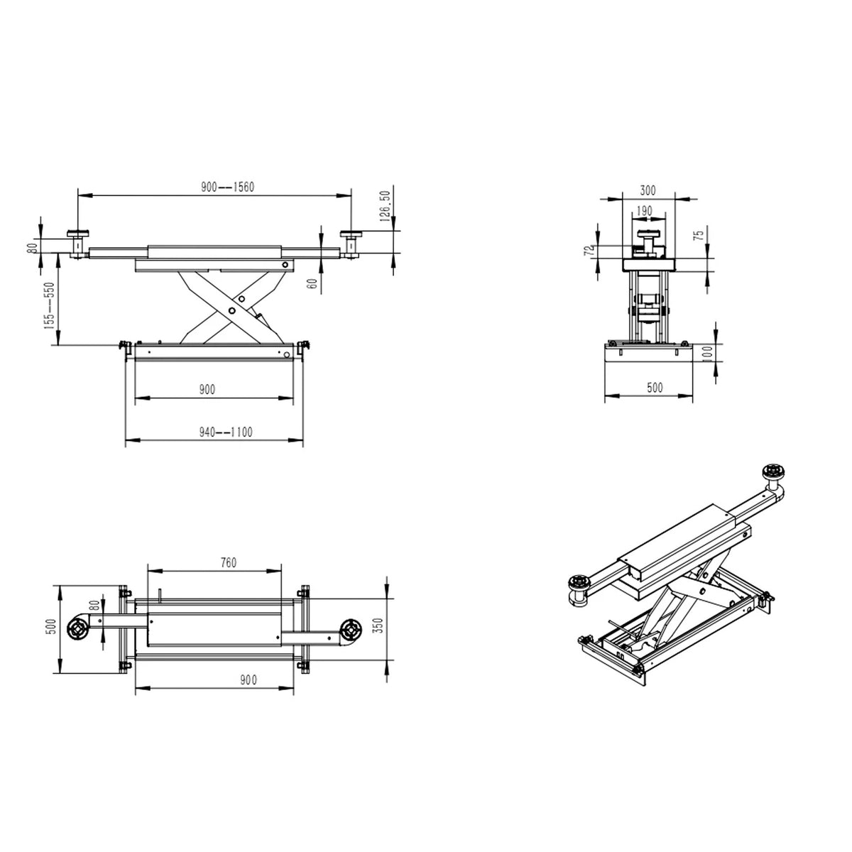 KT-4H150 Heavy Duty 4-Post Alignment 15K Lift