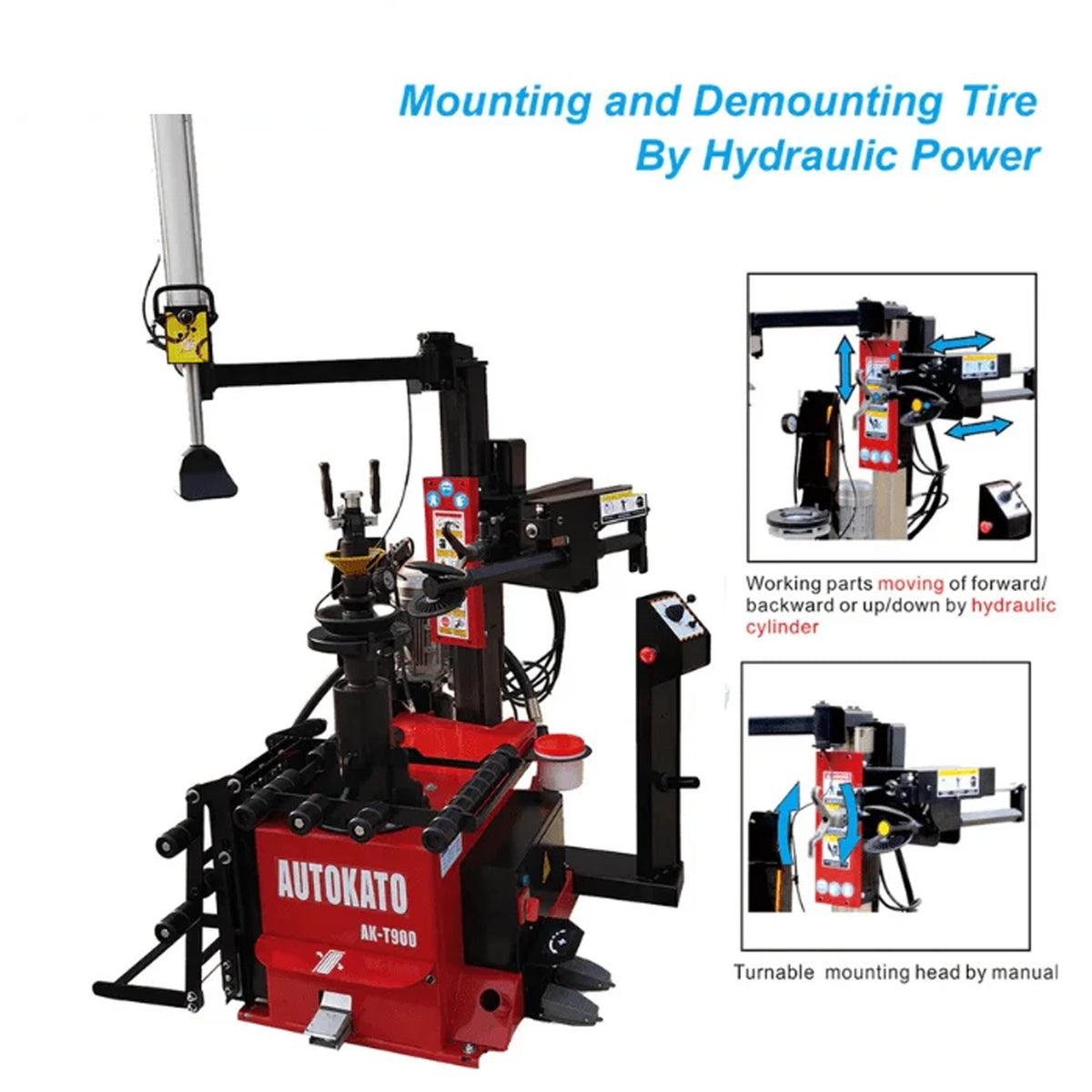 KT-T900 Hydraulic Tire Changer 12"-30" Rims