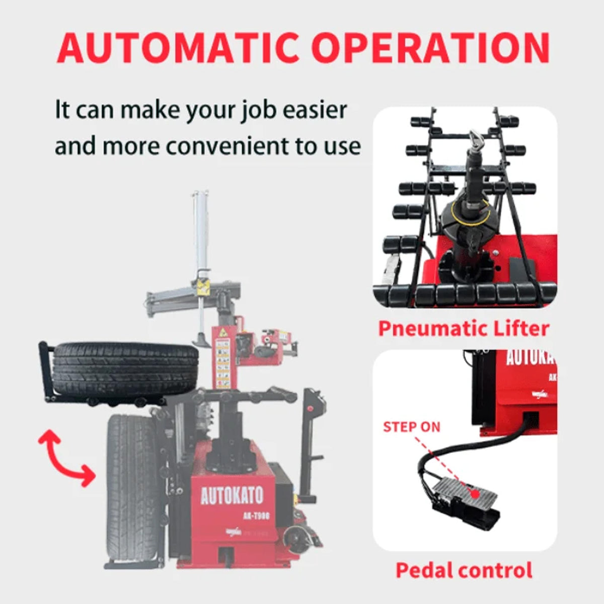 KT-T900 Hydraulic Tire Changer 12"-30" Rims