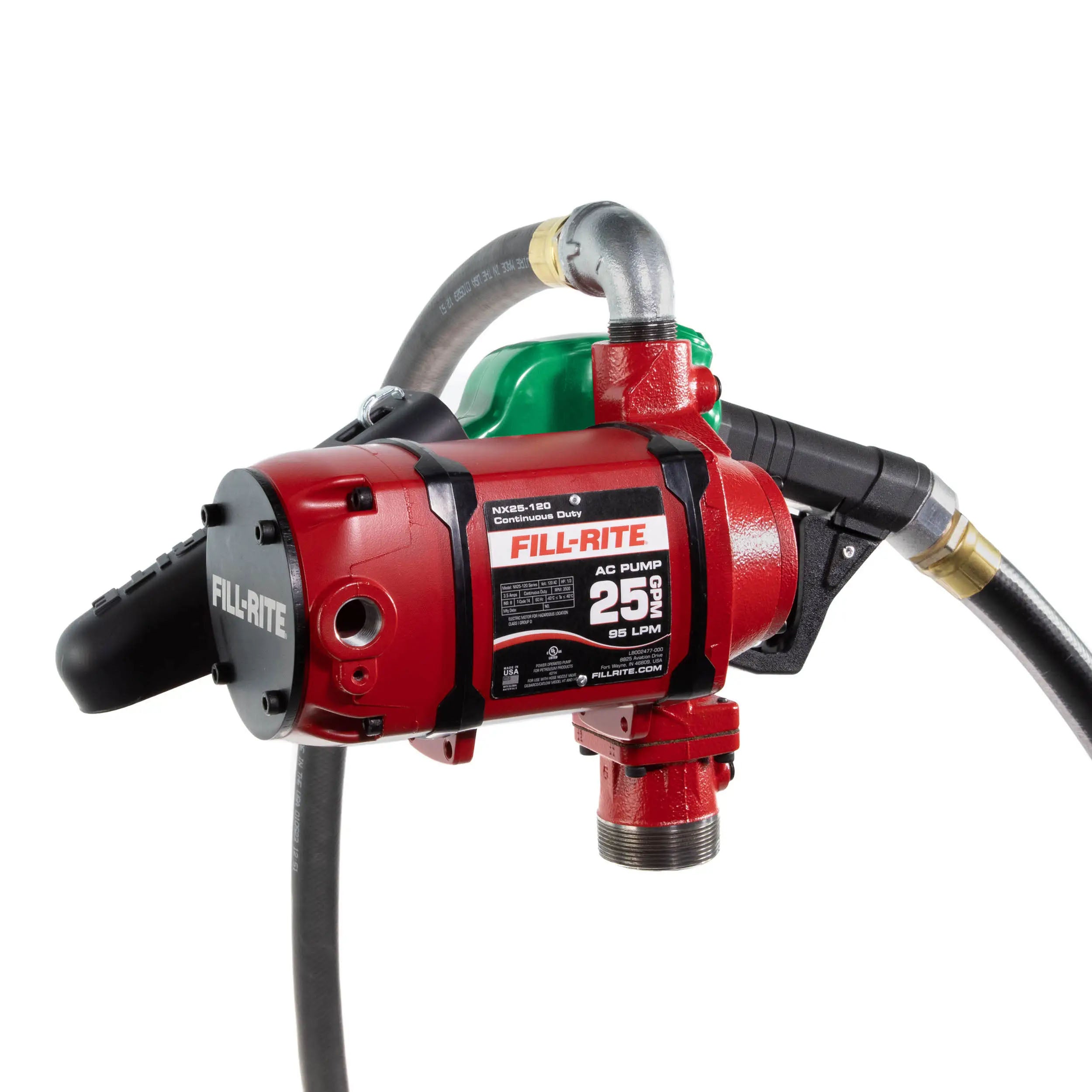 NX25-120NB-AA FILLRITE 120V 25GPM Continuous Pump W/Nozzle & Hose