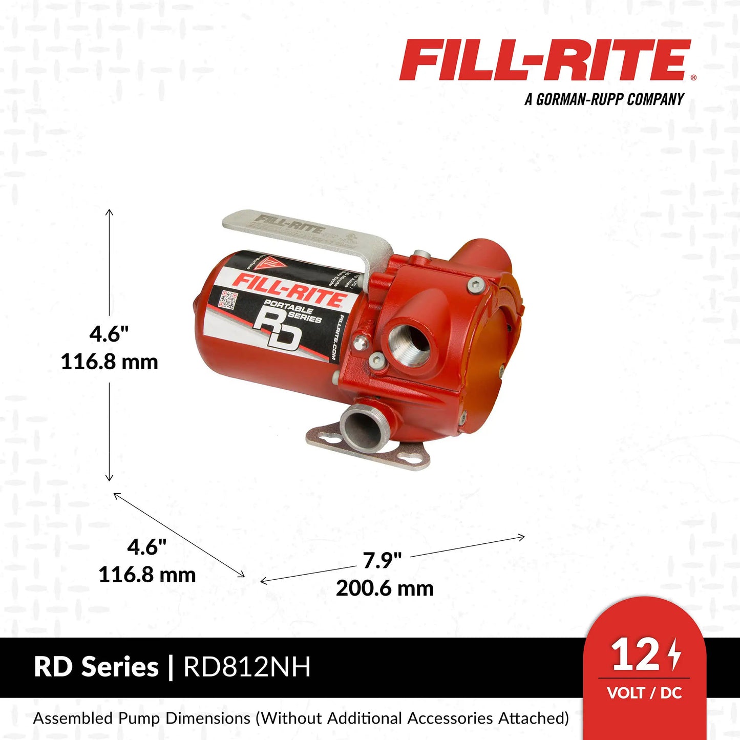 RD812NH Fill-Rite 12V DC 8 GPM Fuel Transfer Pump with Nozzle