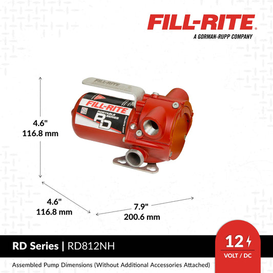 RD812NH Fill-Rite 12V DC 8 GPM Fuel Transfer Pump with Nozzle