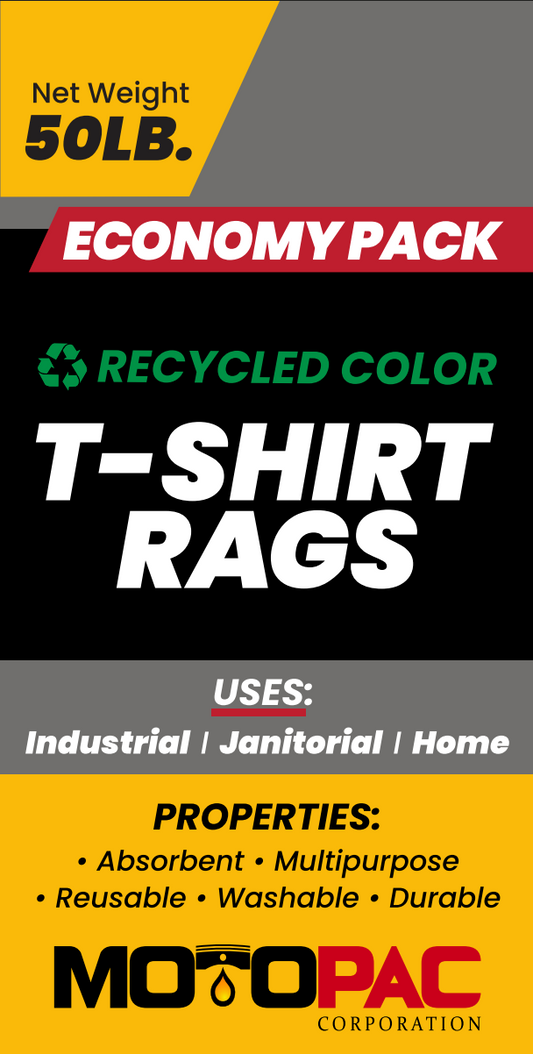 RECYCLED COLOR T-SHIRT RAGS 18"×18" (50 LBS)