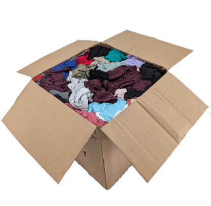 RECYCLED COLOR T-SHIRT RAGS 18"×18" (50 LBS)