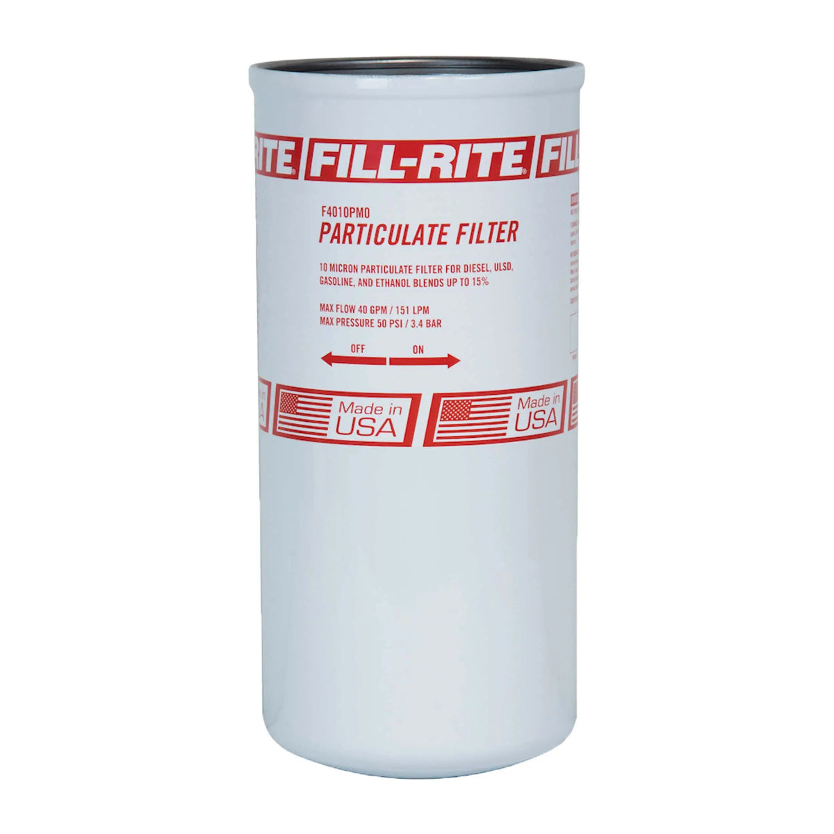 10 micron particulate filter, 1.5" - 16 UNF, 40 GPM